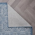 thumbnail image 4 of World Rug Gallery Transitional Floral Circles Textured Flat Weave Indoor/Outdoor Area Rug - BLUE 2'x7', 4 of 8