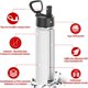 thumbnail image 5 of Volhoply - Botellas de agua aisladas con popote a granel, paquete de 8, no adecuadas para sublimación, botella deportiva de acero inoxidable de 22 onzas con tapa de asa, tazas de agua de viaje de, 5 of 7