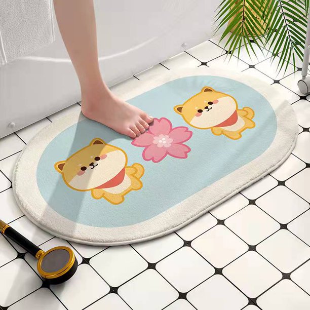 Alfombra de baño de conejos arcoíris, sala de estar felpudo antideslizante para, entrada, puerta, dormitorio, inodoro, baño, pasillo Fivean unisex