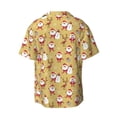 thumbnail image 6 of Daiia Cute Santa and Reindeer Men's Linen Shirts Short Sleeve Casual Shirts Button Down Shirt for Men Beach Summer Wedding Shirt-Large, 6 of 6