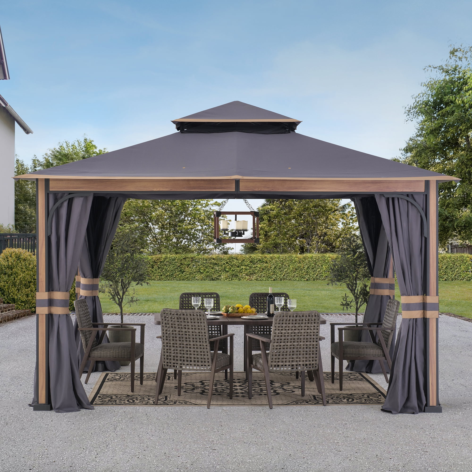 Dark Gray Rectangle Gazebos 