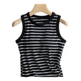 thumbnail image 2 of vigerkar Womens Built in Bra Tank Tops Ribbed Sleeveless Summer Basic Tops (Black, XL), 2 of 8