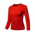 thumbnail image 2 of A2Y Women's Basic Casual Colorful 3/4 Sleeve Knit Pullover Sweator Top Tomato M, 2 of 6