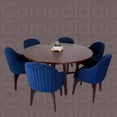 thumbnail image 4 of Silla de GAMUZA London Plus Ilios Innova Minimalista Sillón MODERNO para comedor ESTILO escandinavo color azul marino 58 cm x 55 cm x 94 cm, 4 of 8