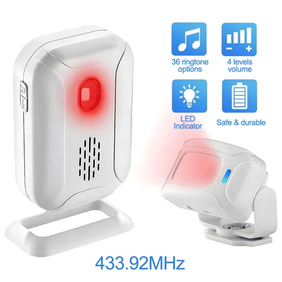 Wireless Motion Sensor Doorbell -Indoor Motion Detector Alarm, Door Chime