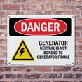 thumbnail image 5 of Generator Neutral Is Not Bonded OSHA Danger Rigid Plastic Sign 14 Inch x 10 Inch - 5 Pack, 5 of 8