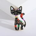 thumbnail image 2 of Black Multi Colored Cat Brooch, 2 of 3