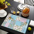 thumbnail image 4 of Pioneer Flower Floral Print Pattern Summer Placemats Table Placemats Set Of 4-Linen Kitchen Washable Placemats Table Mats 12x18 Inch Non-Slip Heat Resistant, 4 of 6