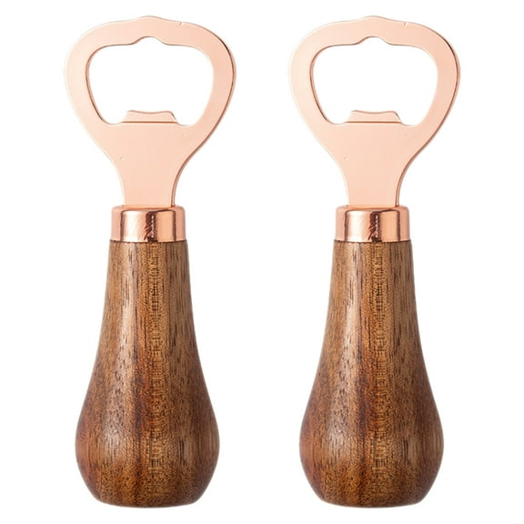2pcs Beer Bottle Openers Manual Bottle Openers Beer Soda Beverage Openers with Wooden Handle