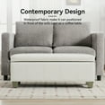 thumbnail image 5 of 41'' Faux Leather Storage Ottoman Bench, Rectangle Upholstered End of Bed Storage Bench, Stitch Tufted Bedroom Bench with Storage, Entryway Large Storage Ottoman with Wooden Legs, White, 5 of 9