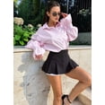 thumbnail image 6 of Button Down Shirt for Women Long Sleeve Blouses Tops Business Casual Work Outfits Pink M, 6 of 7