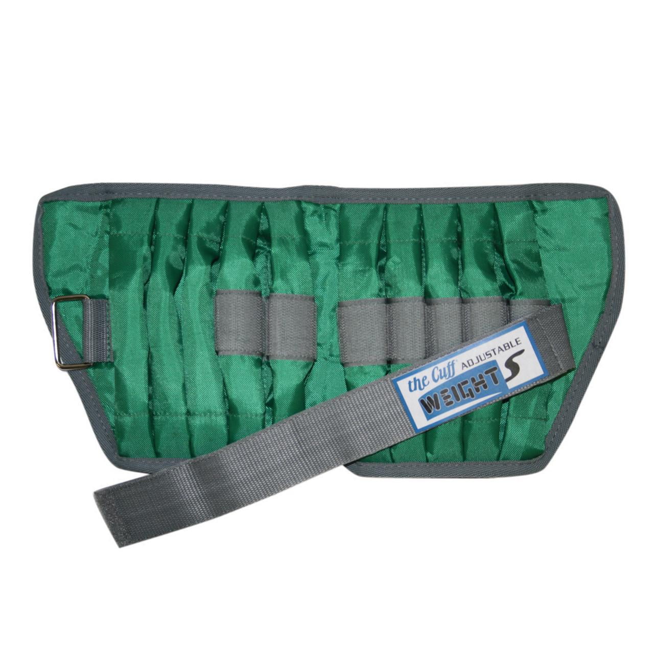Adjustable Cuff ankle weight - 5 lb - 10 x 0.5 lb inserts - Green - each