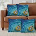 thumbnail image 6 of Set of 2 Funny Art Pillow Covers 20x20 Inch, Summer Cow Swimming Blue Sea View Oil Painting Decorative Throw Pillow Cases Cotton Cushion Covers for Sofa Couch Bed Living Room Bedroom Home Decor, 6 of 9