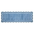 thumbnail image 7 of Scalloped Area Rugs 2x6 Washable Modern Runner Rug with Non-Slip Backing, Stain-Resistant Foldable Floor Mat, Contemporary Low Pile Accent Carpet for Kitchen, Bedroom, Blue, 7 of 7