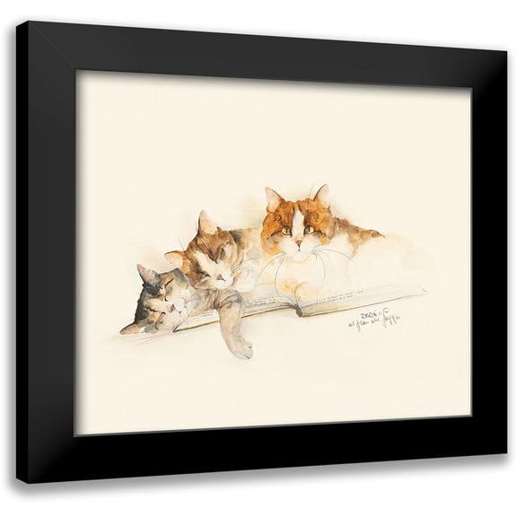 Moser, Dede 13x12 Black Modern Framed Museum Art Print Titled - CATS OF DISTINCTION I