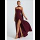 thumbnail image 4 of Vestido Tubo con Hombros Descubiertos y Diseño Lateral para Mujer, Ideal para Salir. Vestido Informal y Elegante. Vino Tinto M, 4 of 9