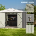 thumbnail image 4 of Patiowell 10 x 8 ft. Outdoor Storage Metal Shed with Sloping Roof and Double Lockable Door, Gray, 4 of 7