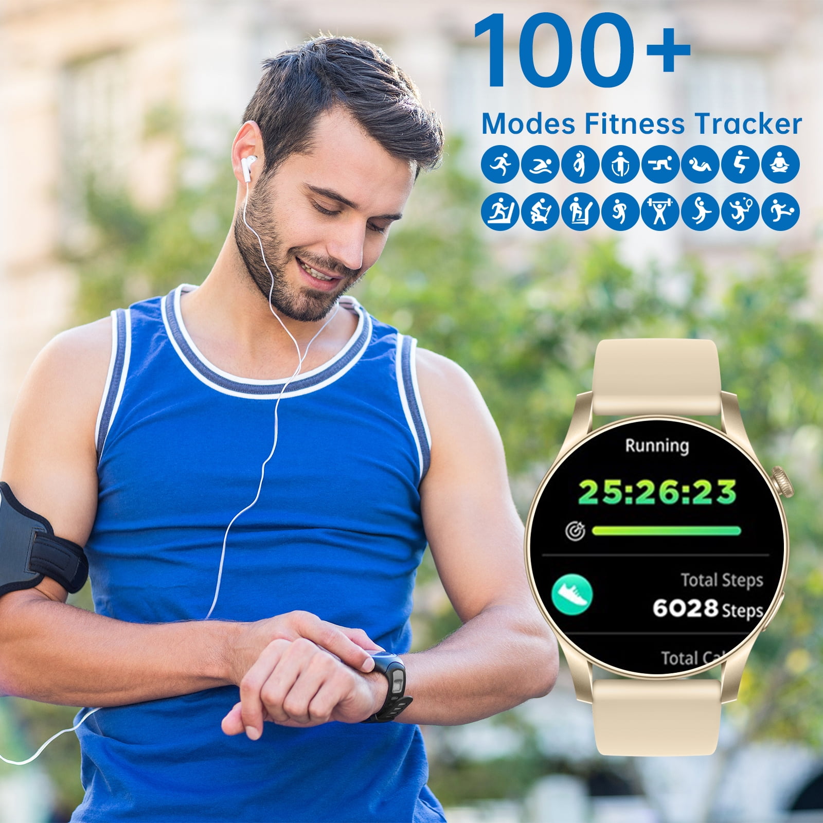 SKMEI Smart Watch for Men Women, 1.43" HD Smartwatch (Answer/Make Call), Fitness Tracker with 100+ Sport Modes, Activity Tracker for Android iOS