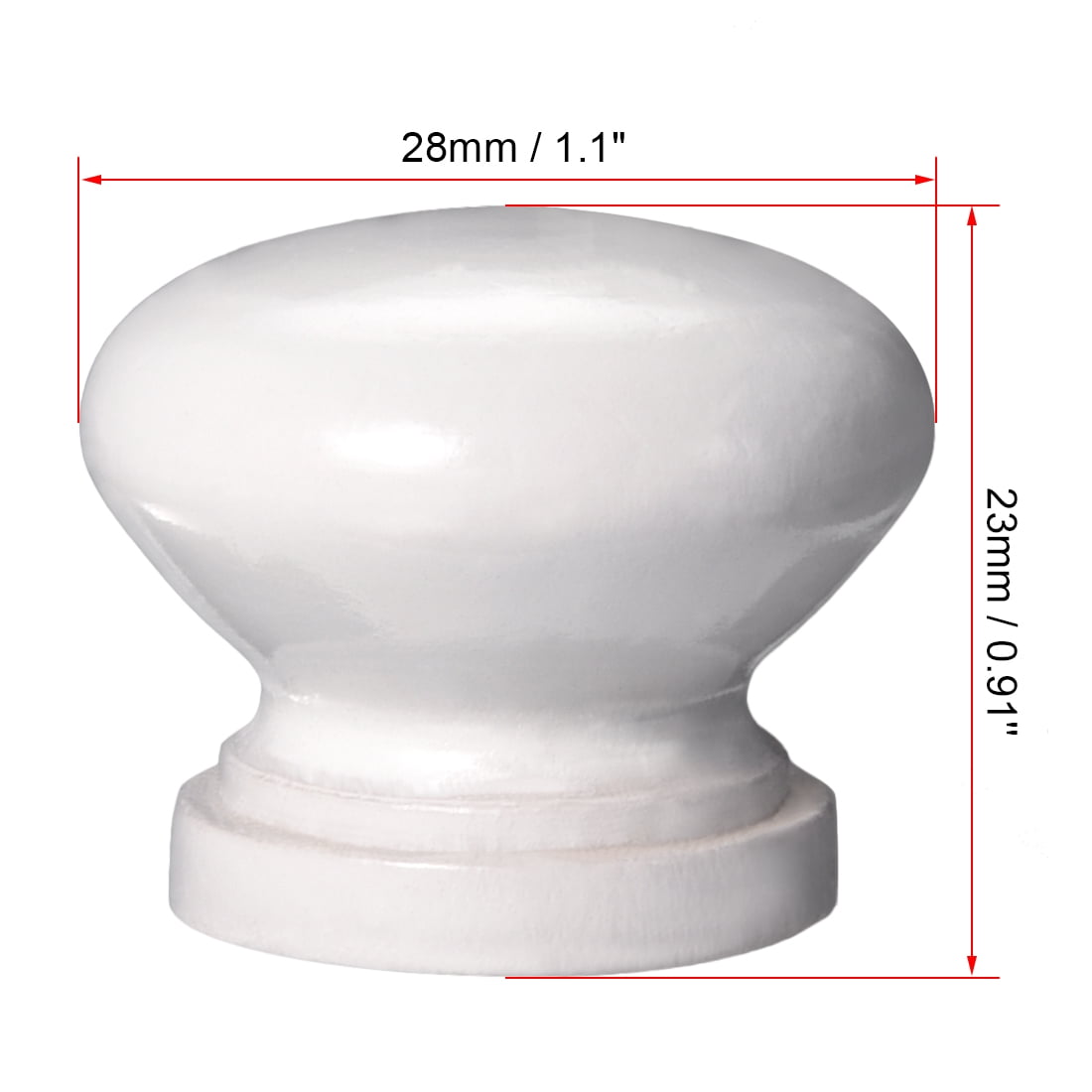 Unique Bargains Round Wood Knobs Cabinet Furniture Kitchen Pulls Handles White 28mm Dia
