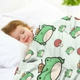 thumbnail image 4 of SKT T1 Frog Blanket Cute Frog Mushroom Green Throw Blankets for Kids Girls Boys Adults, Funny Frog Gifts for Frog Lovers, Soft Fluffy Cozy Flannel Blankets for Nap Bed Couch Office 50"x40", 4 of 6