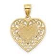 thumbnail image 3 of 14K and White Rhodium Polished Diamond-cut Filigree Heart Pendant K2527, 3 of 3