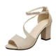 thumbnail image 2 of Nuevas sandalias de tacón grueso con correa de hebilla Sandalias de mujer de tacón alto con cuentas boca de pez Wmkox8yii  nm1202, 2 of 5