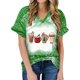 thumbnail image 1 of Tops Para Mujer Tops Con Estampado Navideño Blusa Con Letras Divertidas Camisetas Casuales Con Cuello en V Camisetas de Manga Corta Odeerbi  ODB180274, 1 of 6