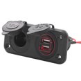 thumbnail image 4 of Interruptor táctil del cargador del coche USB de 5V 4.8A con el enchufe hembra del encendedor de cigarrillos cable de alimentación de 3.3 pies luz roja, 4 of 14