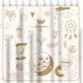 thumbnail image 6 of Gothic Witchy Shower Curtain Set White Golden Shower Curtain for Bathroom Moon Constellation Astrology Tarot Shower Curtain with 12 Hooks 72x72 Inches, 6 of 6
