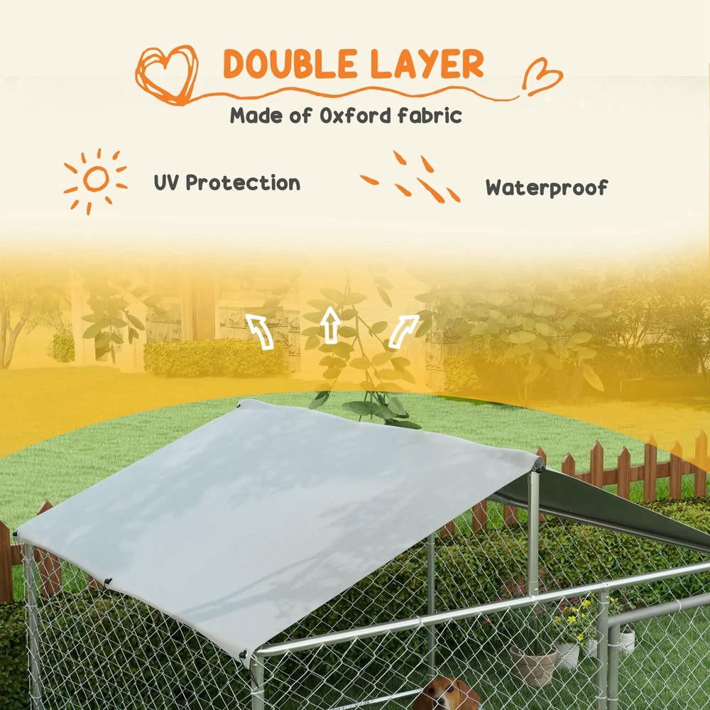 Barara King Dog House,Pet House,Dog Kennel Outdoor for Small Medium Dogs with Waterproof Roof, Silver