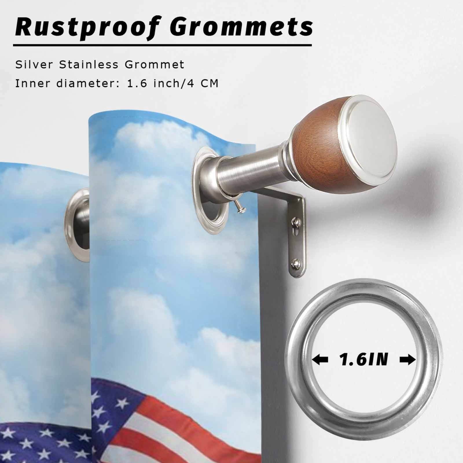 Independence Day Outdoor Curtains for Patio, U.S. Flag Themed Farm Rooster Sunflower Farmhouse Sunshade Privacy Drapes Grommet Waterproof Outside Curtains for Porch/Cabana/Balcony 54"x 108", 1 Panel