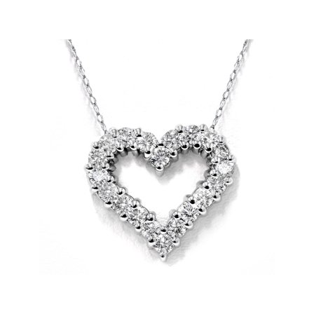 Pompeii 1/2ct Diamond Heart Pendant 14K White Gold (G/H,I1-I2)