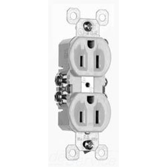 Pass & Seymour 3232-BK Residential Grade Duplex Receptacle 15 Amp 125 Volt AC NEMA 5-15R Self Grounding Black TradeMaster