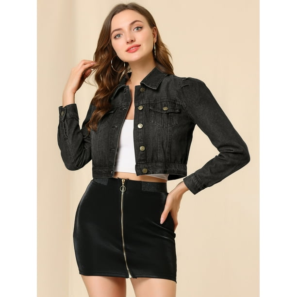 Outfit Chamarra De Mezclilla Negra Mujer Chamarra Negra Outfit