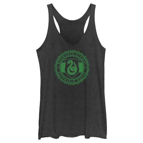 Women's Harry Potter Hogwarts Alumni Slytherin House  Racerback Tank Top Black Heather X Small
