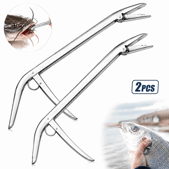 Emlimny 2 Pack Stainless Steel Fish Hook Remover Tool,11.5 Inch Extractor with Non-Slip Handle for Freshwater & Saltwater Fishing, Safe Quick Release