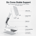 thumbnail image 5 of Tablet Stand for Desk, Adjustable Height and Angle Foldable Phone Holder for Phones, Tablets, White, 5 of 8