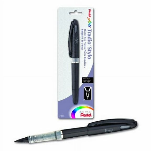 Pentel Arts Tradio Stylo Sketch Pen, Black Ink, Pack of 1 (TRJ50BPA)