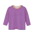 thumbnail image 4 of MeetoTime Kids 3/4 Sleeved T-shirt Casual Striped Printed Tunic Tops for Boys Girls 3-12 Years Children's Clothes, 4 of 5