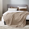 thumbnail image 2 of Bedsure Cooling Bamboo Waffle King Size Blanket - Soft, Lightweight and Breathable Cal King Blankets for Hot Sleepers, Luxury Cotton Throws for Bed, Couch and Sofa, Taupe 104x90Inches, 2 of 4