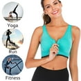 thumbnail image 2 of Womens Zip Front Sports Bra Wireless Post-Surgery Bra Racerback Yoga Sports Bras, 2 of 6
