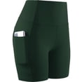 thumbnail image 4 of Cadmus High Waist Yoga Shorts for Women Workout Running Shorts Naked Feeling Biker Shorts Tummy Control Deep Pockets, Dark Green, 2XL, 4 of 8