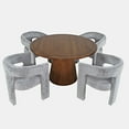thumbnail image 3 of Jofran Gwen Luxury Mid-Century Modern Five Piece Dining Set with Upholstered Chairs, 3 of 9