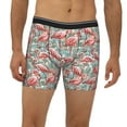 thumbnail image 2 of Xecao Pink Flamingo Print Boxer Briefs for Men's Stretch Moisture-Wicking Underwear, Mid-Rise Classics breathable fabric, 2 of 7