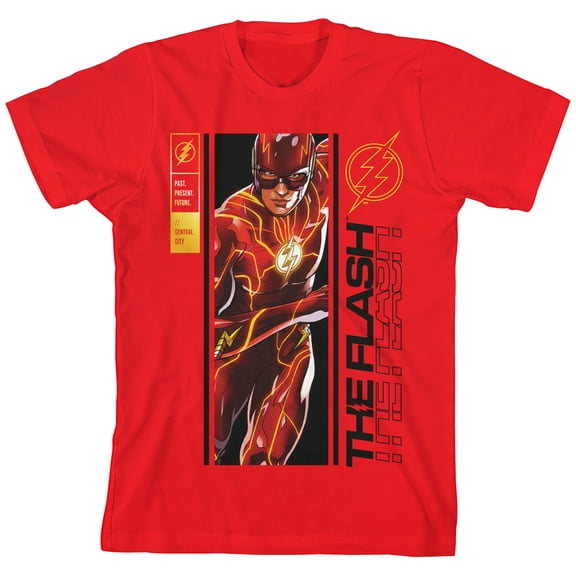 The Flash Movie Boxed-In Superhero Boy's Red T-shirt-Medium