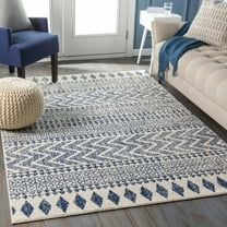 Livabliss Area Rugs for Living Room, 2x3 Elaziz Global Dark Blue Rug, Bedroom Dining Room Home Decor Stain Resistant Carpet (2' x 2'11")