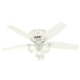 thumbnail image 2 of Hunter 52 inch Indoor Ceiling Fan with LED Lights - White Ceiling Fan with Pull Chain, For Bedroom, Living Room, or Kitchen, Low Profile Mount, No Remote, 5 Blades - Builder 53326, Snow White, 2 of 14