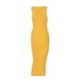 thumbnail image 4 of VISgogo Vestido de tubo de punto para mujer, Adultos Verano Sin mangas Color sólido Cuello redondo Una pieza VISgogo moda, 4 of 5
