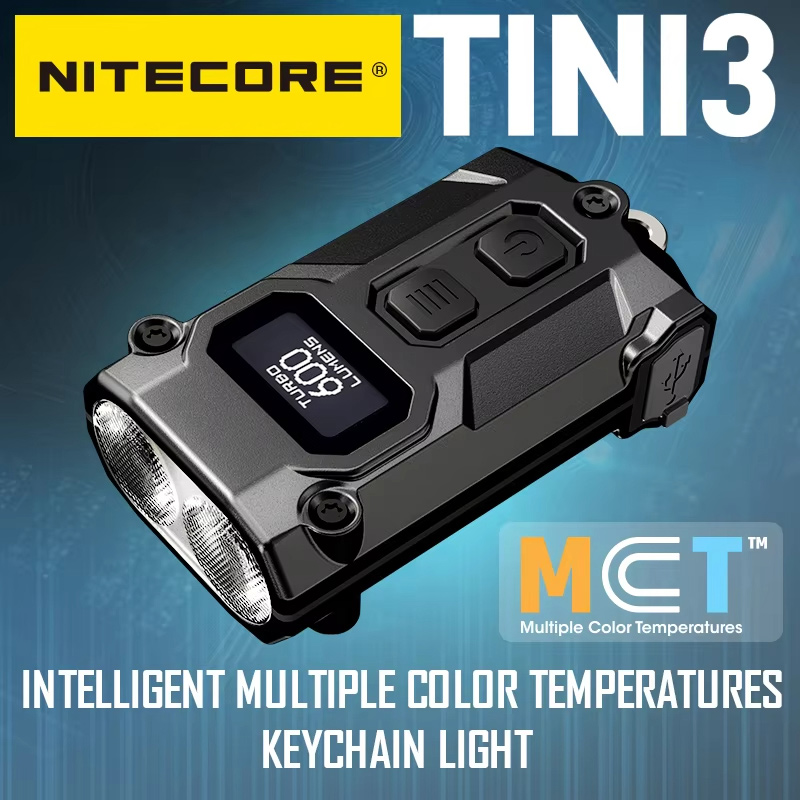 NITECORE TINI3 (2025) Mini EDC Keychain Flashlight - 600 Lumens, Multi-Color Temperature, USB-C Rechargeable with Lithium-Ion Battery