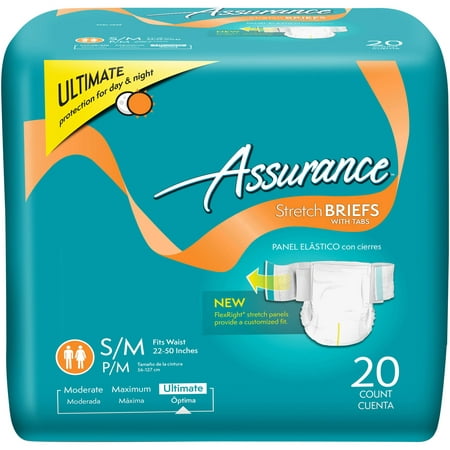 Assurance Stretch Briefs Unisex, Ultimate, S/M, 20 Ct - Walmart.com